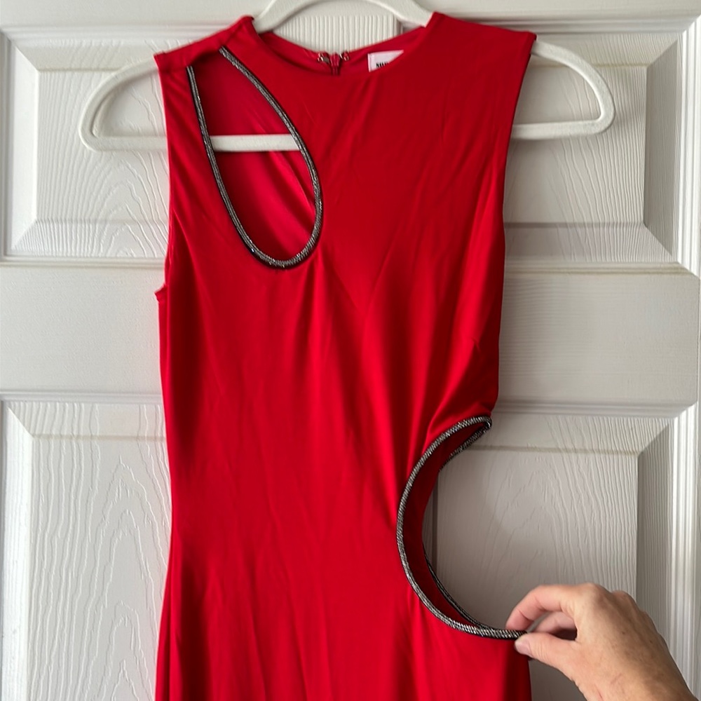 Superdown cut out sequin red evening dress S